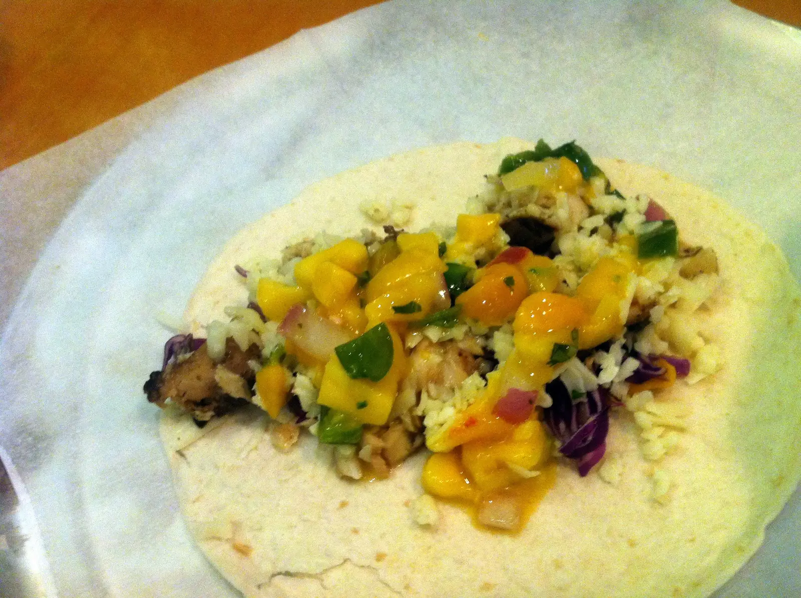 A fish taco at a taqueria in Charlotte, N.C. The photo was not taken in Wake Forest.