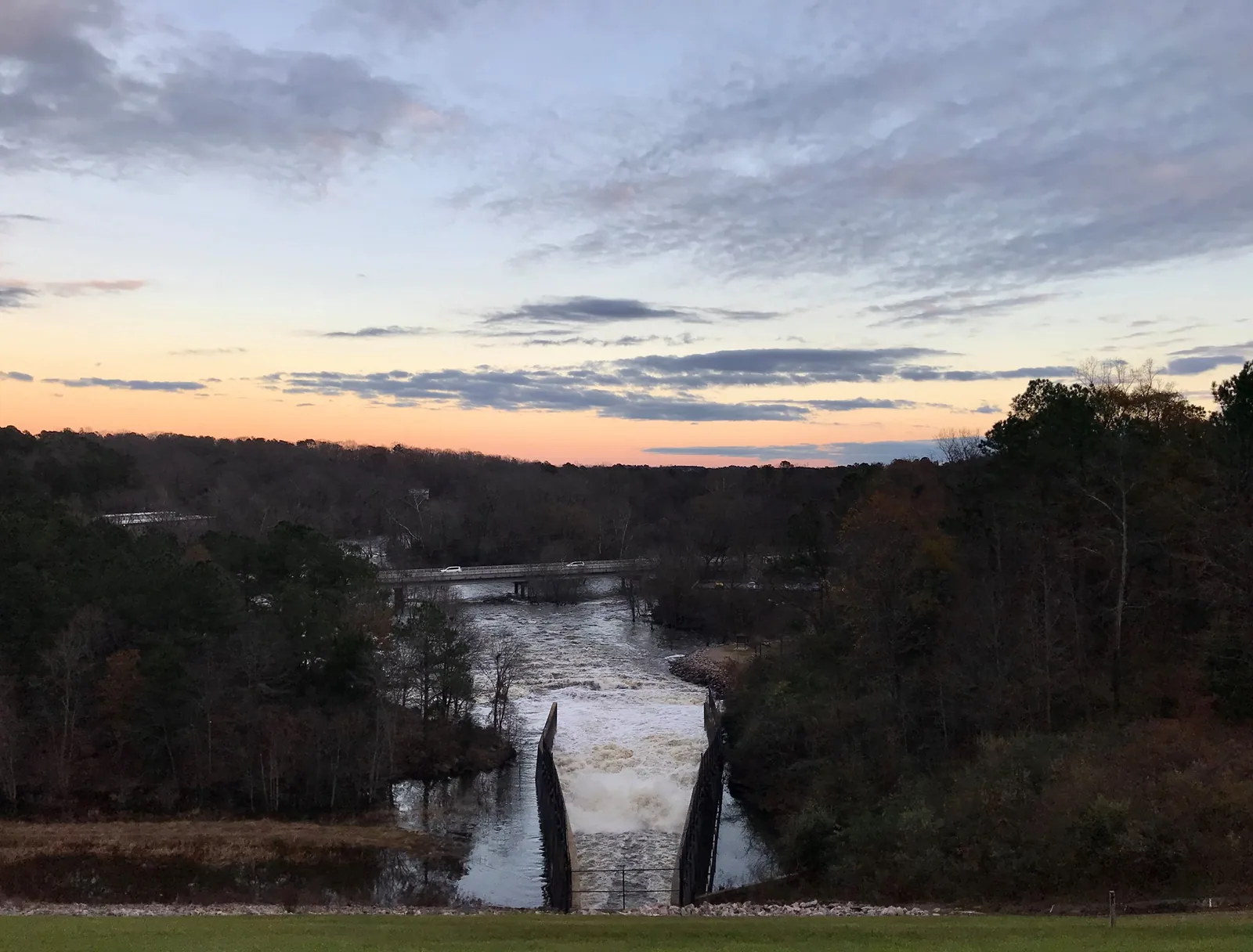 Dusk over the Neuse River below the Falls Lake dam, on the western edge of Wake Forest.