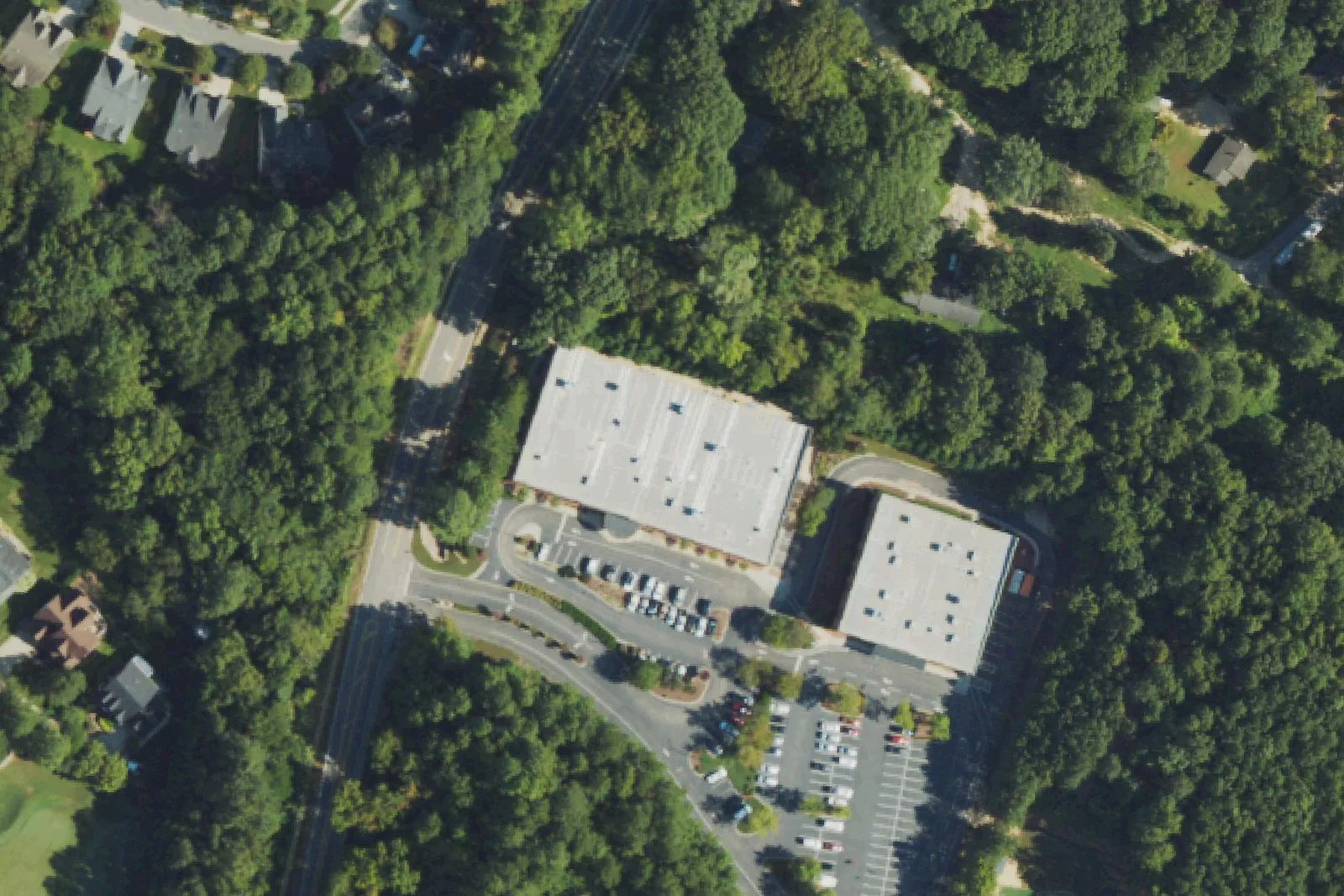 Franklin Academy's Chalk Road campus for third through eighth grade in Wake Forest, seen from the air