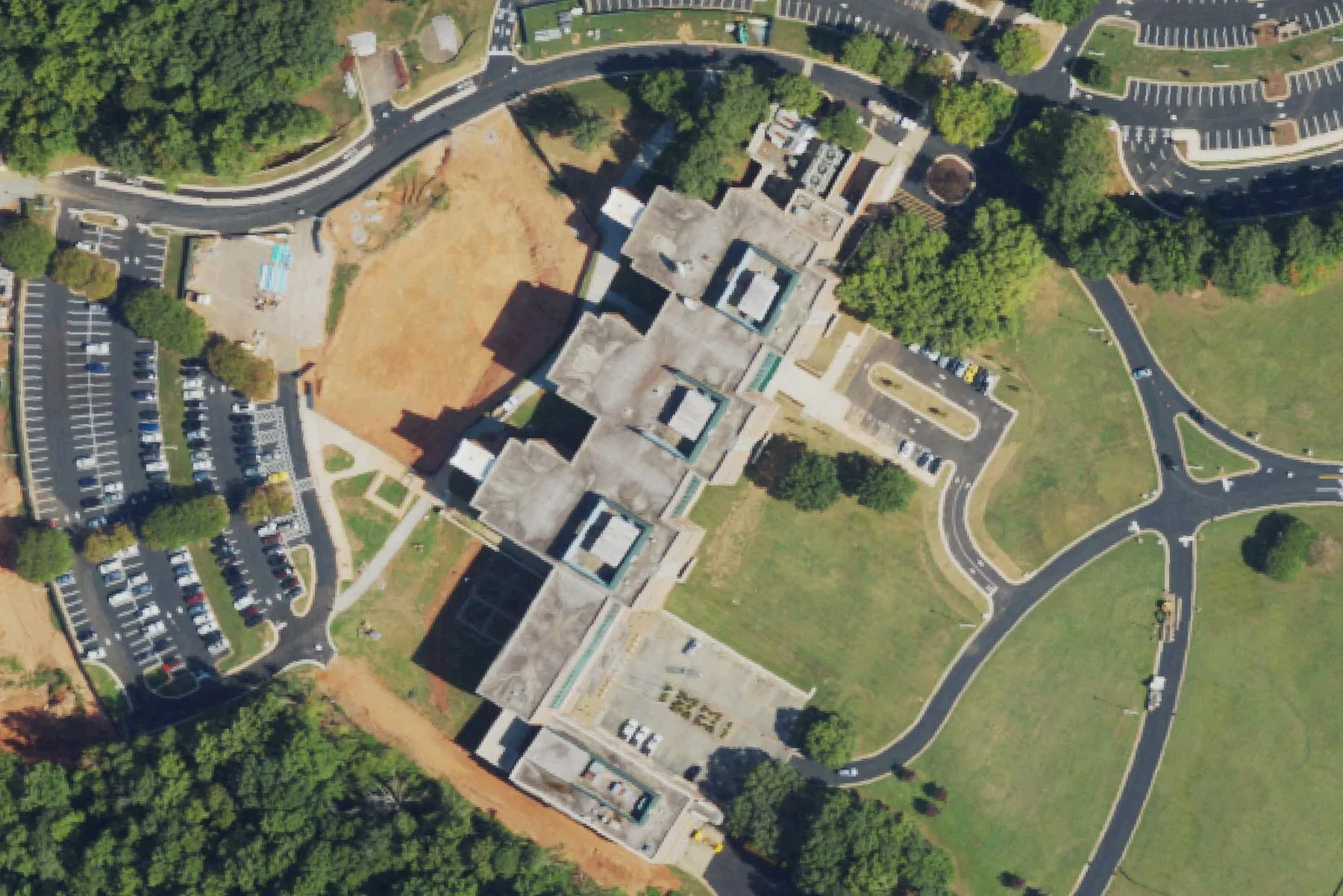 Wake Preparatory Academy's campus off Capital Boulevard, seen from the air